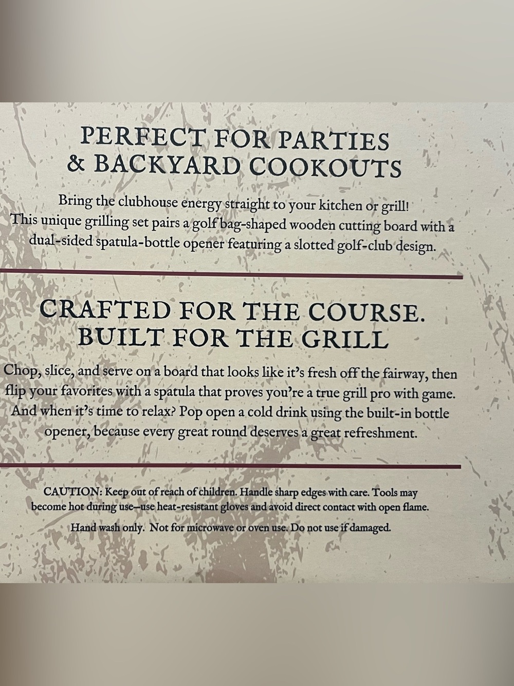 Grill Golf Gift Set “Fore the Flavor” Spatula & Wooden Cutting Board Set NEW! - Picture 4 of 4